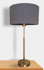 Golden Brass Lamp | Blue and Gold Japanese Fabric Lampshade