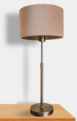 Golden Brass Lamp | Beige Velvet Lampshade