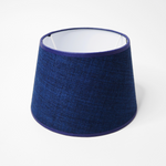 Abat-jour conique en lin bleu marine
