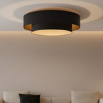 abat-jour pour plafonnier noir et or