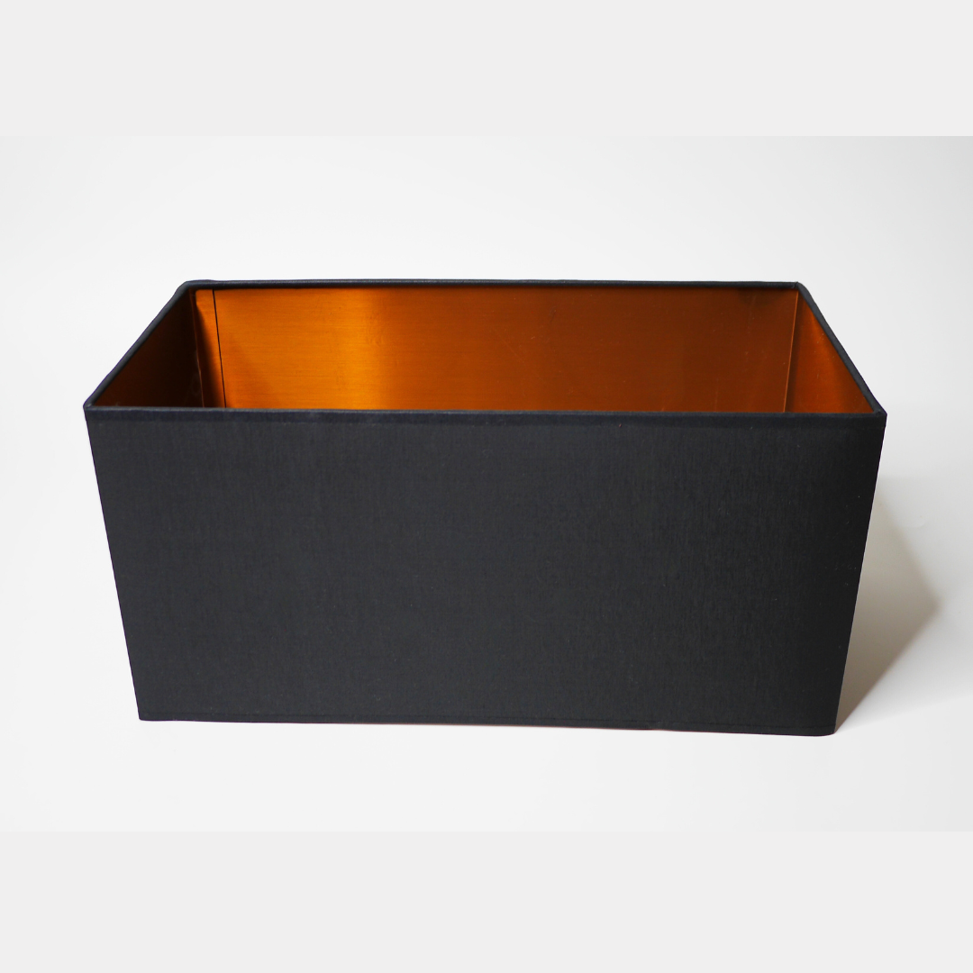 abat-jour rectangle noir et cuivre