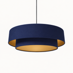suspension double bleu marine et or