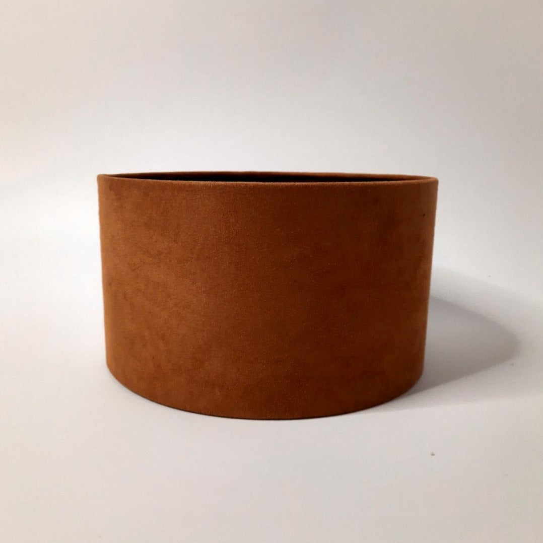 Abat-Jour Cylindrique Cognac en Suédine