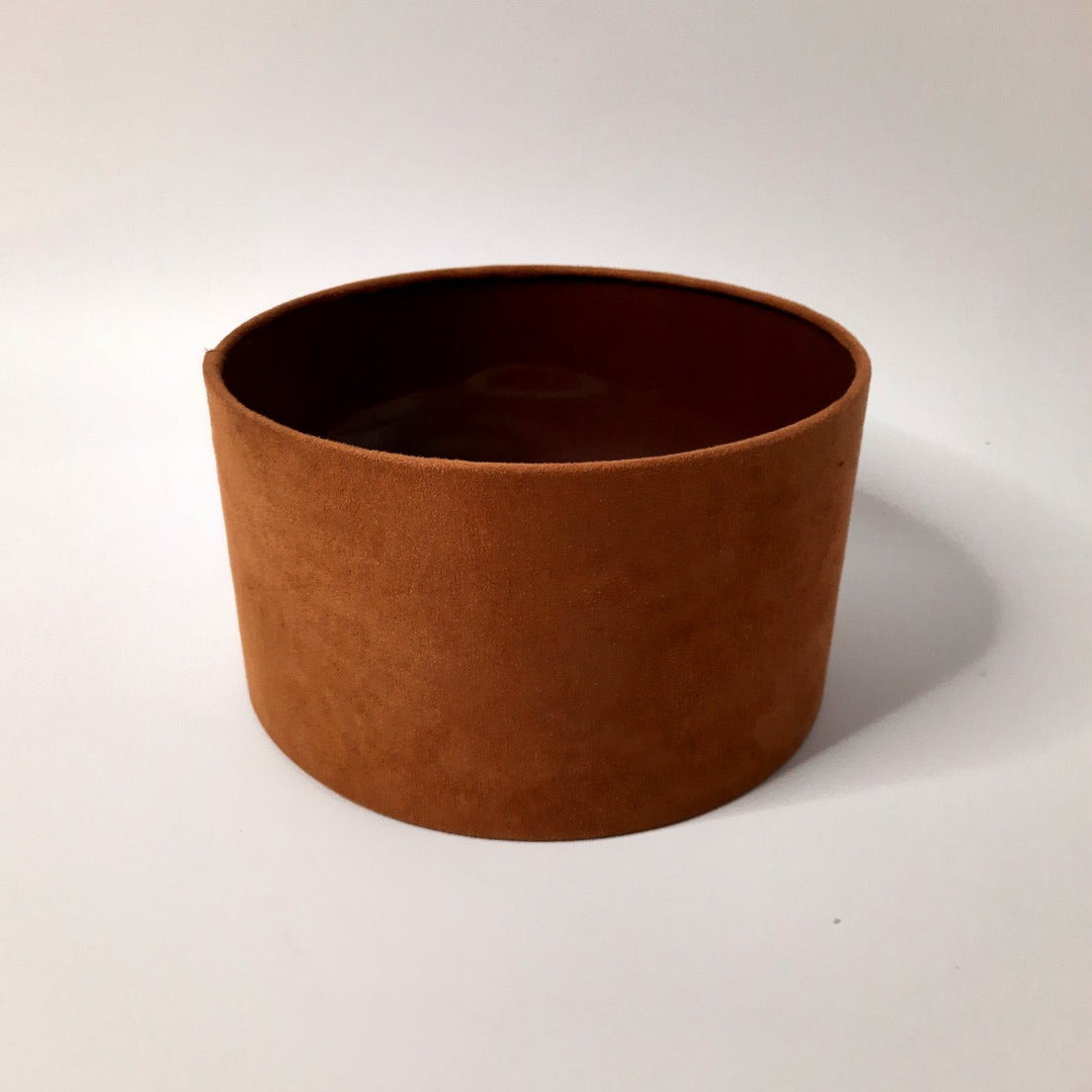 Abat-Jour Cylindrique Cognac en Suédine