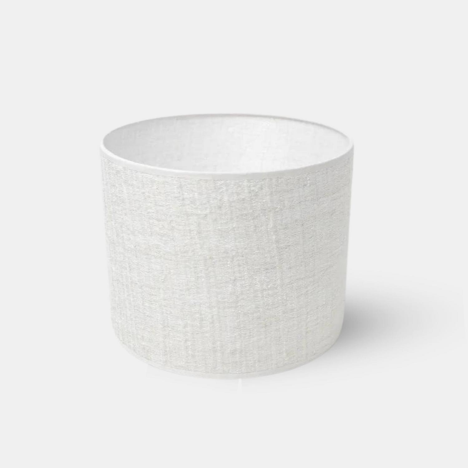 Abat-Jour Cylindrique Blanc Savoy avec Fils d'Argent