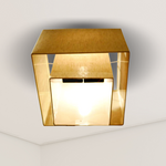 Square Pendant Light with Double Beige Square Lampshades