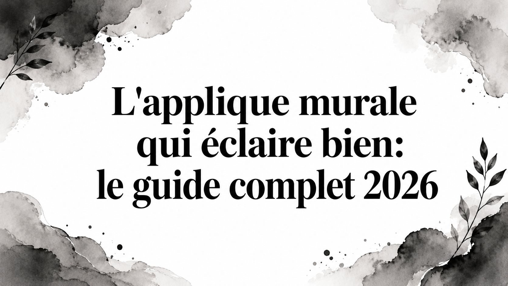 L'applique murale qui éclaire bien: le guide complet 2026