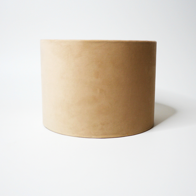 Abat-Jour Cylindrique Beige en Velours