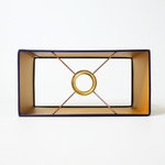 Armature dorée de l'abat-jour rectangulaire bleu marine de Chamade