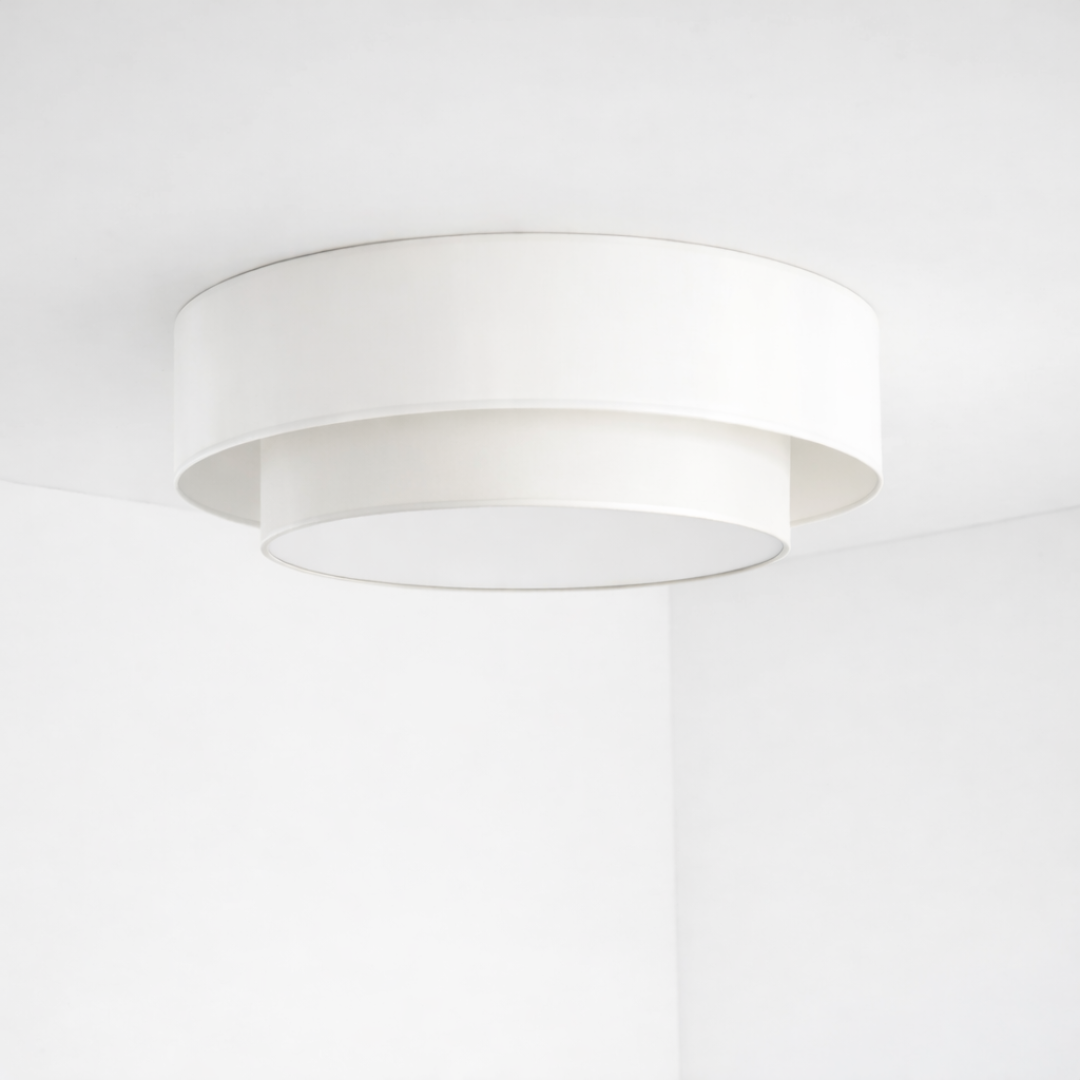 Plafonnier abat-jour blanc cassé