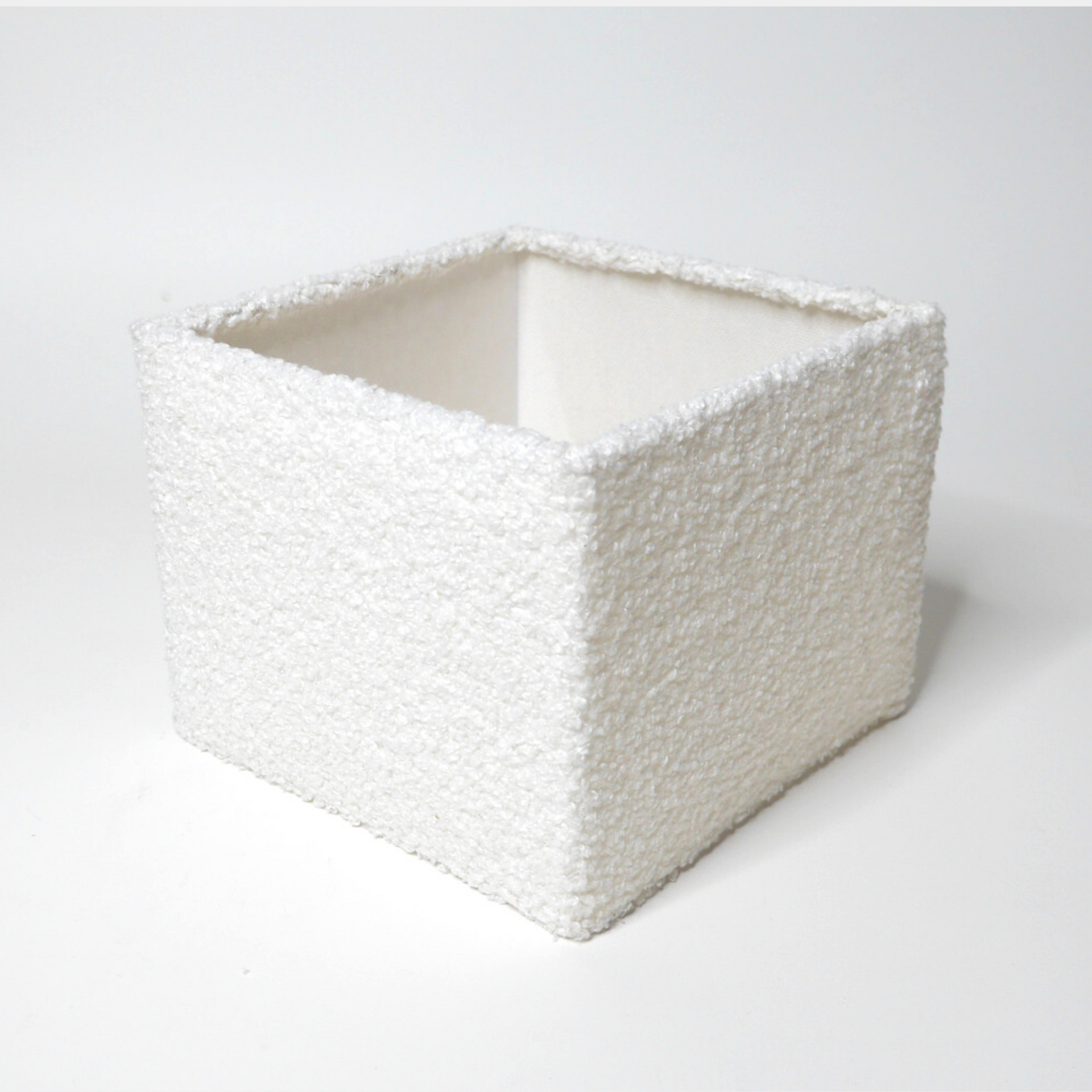 Abat-Jour Carré Blanc en Teddy