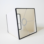 abat-jour pyramide blanc bord noir