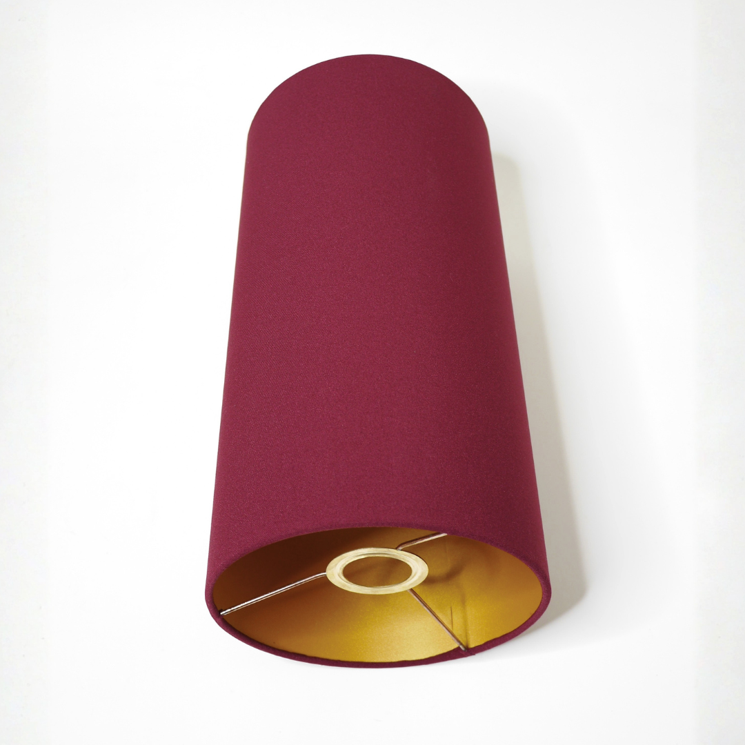 Abat-Jour Tube Bordeaux & Or