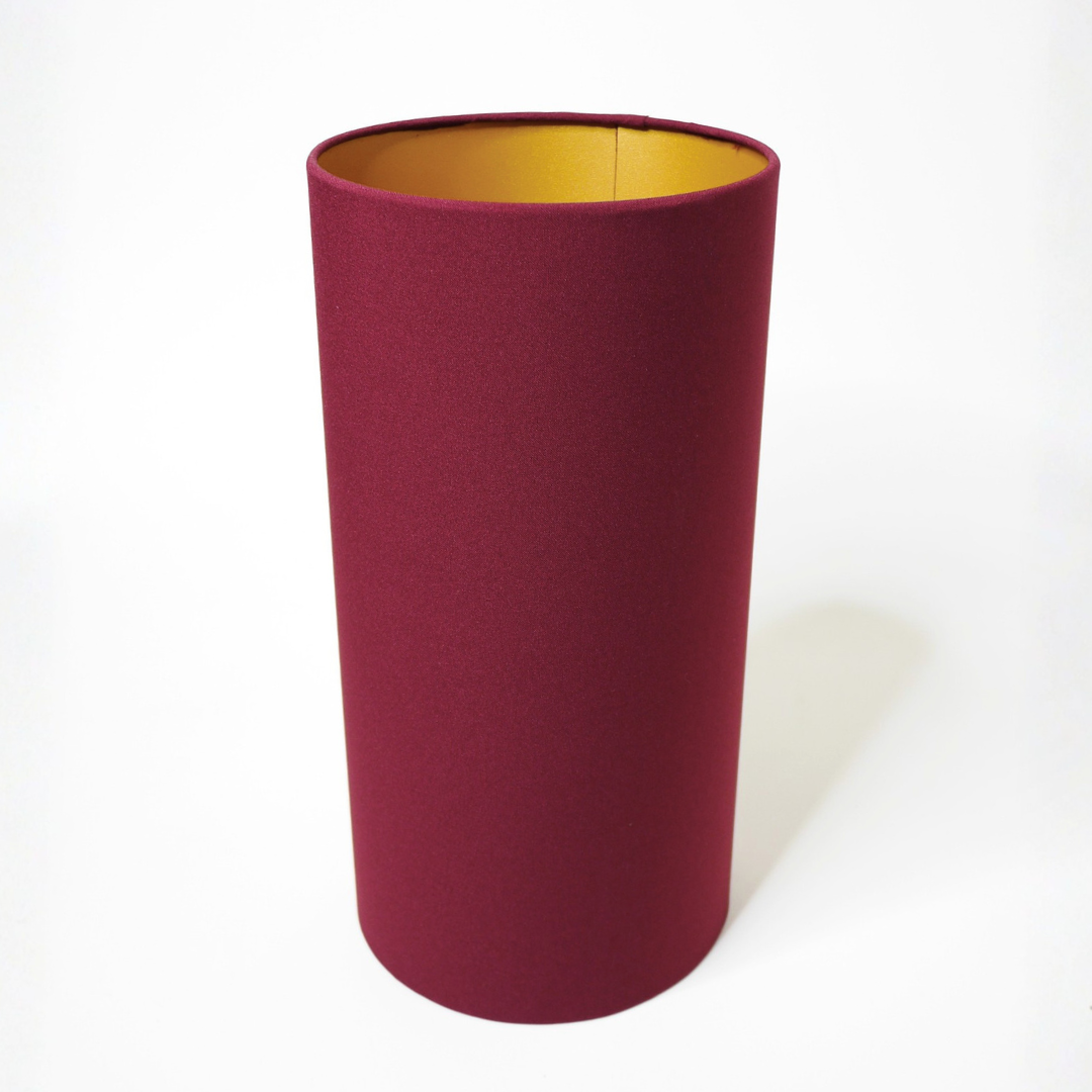 Abat-Jour Tube Bordeaux & Or