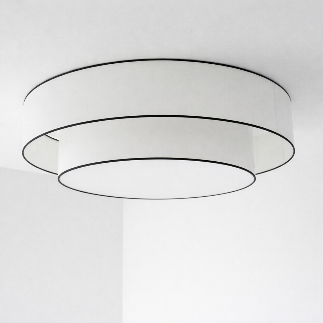 Plafonnier Blanc avec liseré noir coton