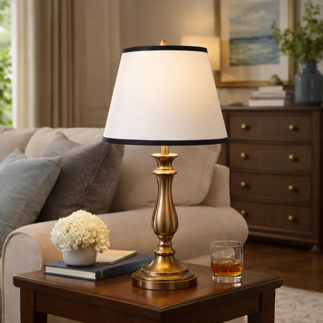 Abat-Jour Conique Blanc & Noir