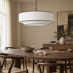 Suspension Double Abat-Jour Blanc & Noir