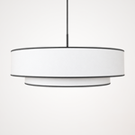 Suspension Double Abat-Jour Blanc avec bord noir