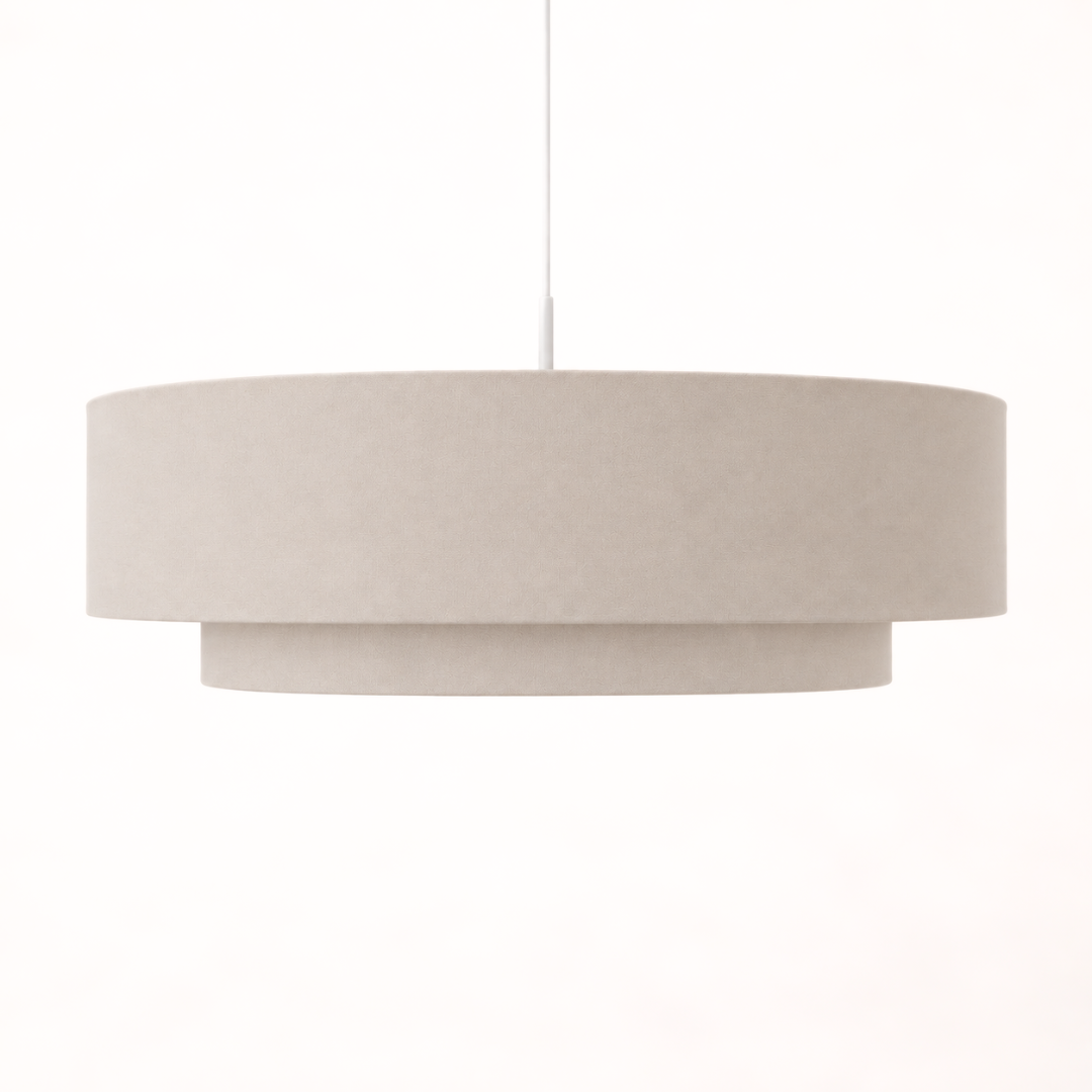 Suspension double abat-jour beige