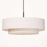 Suspension double abat jour blanc ivoire