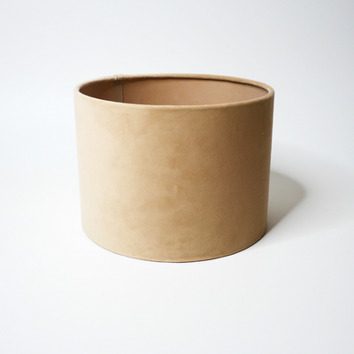 abat-jour cylindrique beige en velours