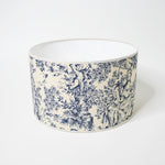 abat-jour rond toile de jouy bleu