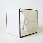 abat-jour carré blanc bord noir