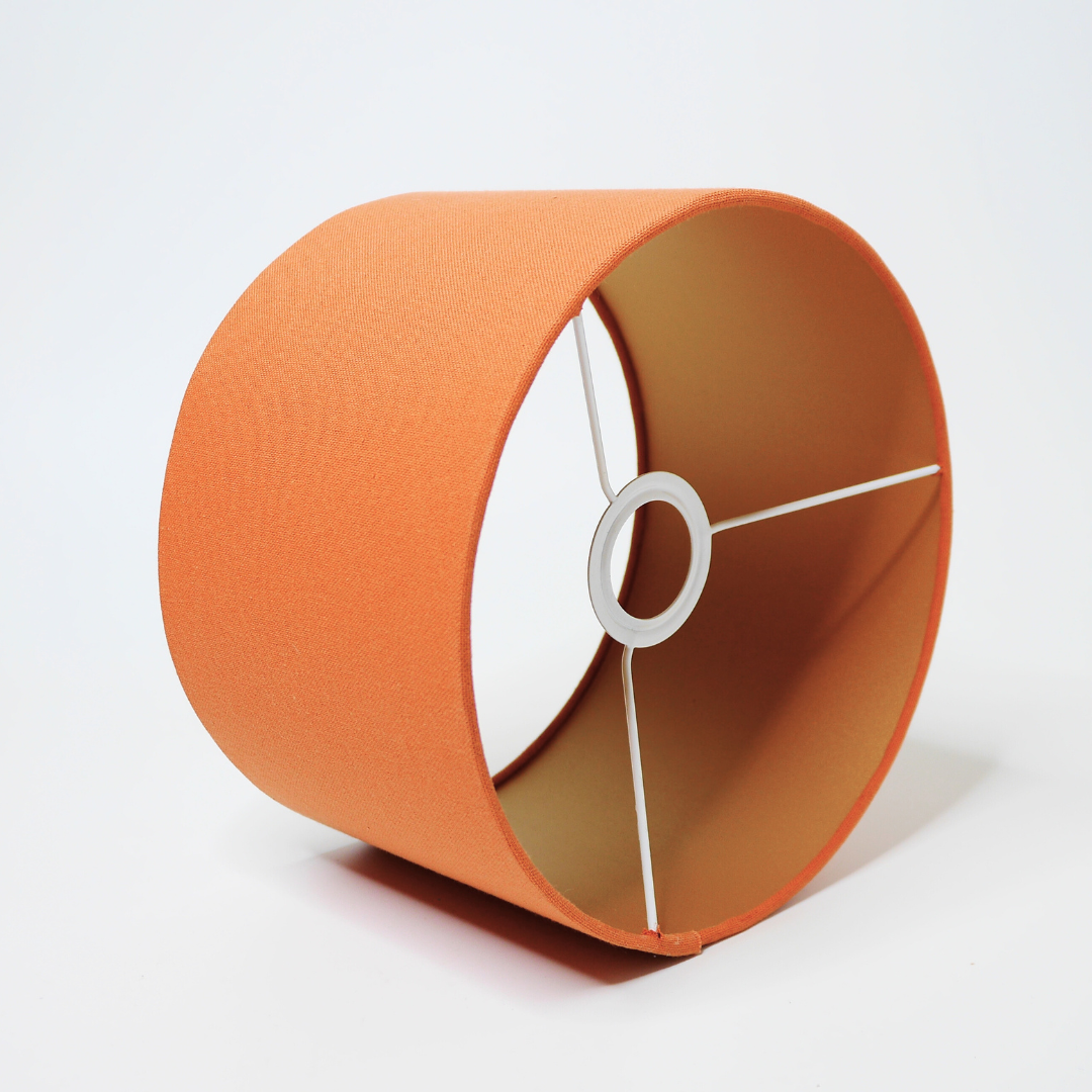 abat jour cylindrique orange et or