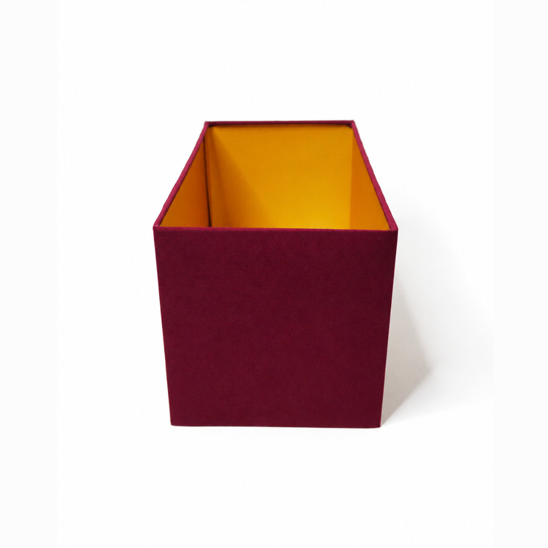 abat-jour rectangle bordeaux et or