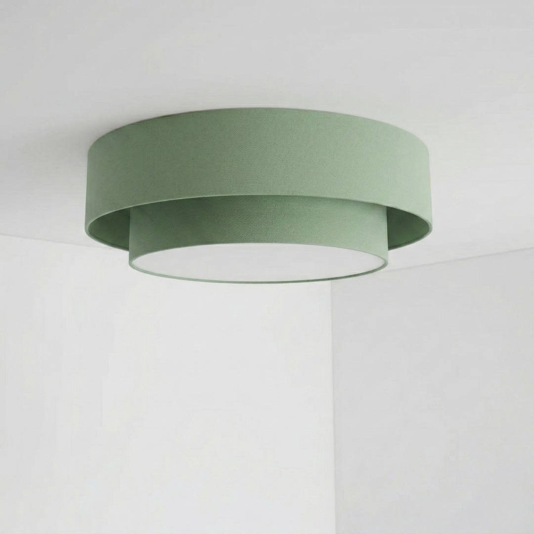 Plafonnier abat-jour vert sauge