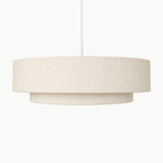 suspension double abat-jour en lin naturel beige