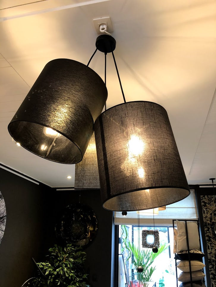 Suspension Triple "3 Nuances de Noir"