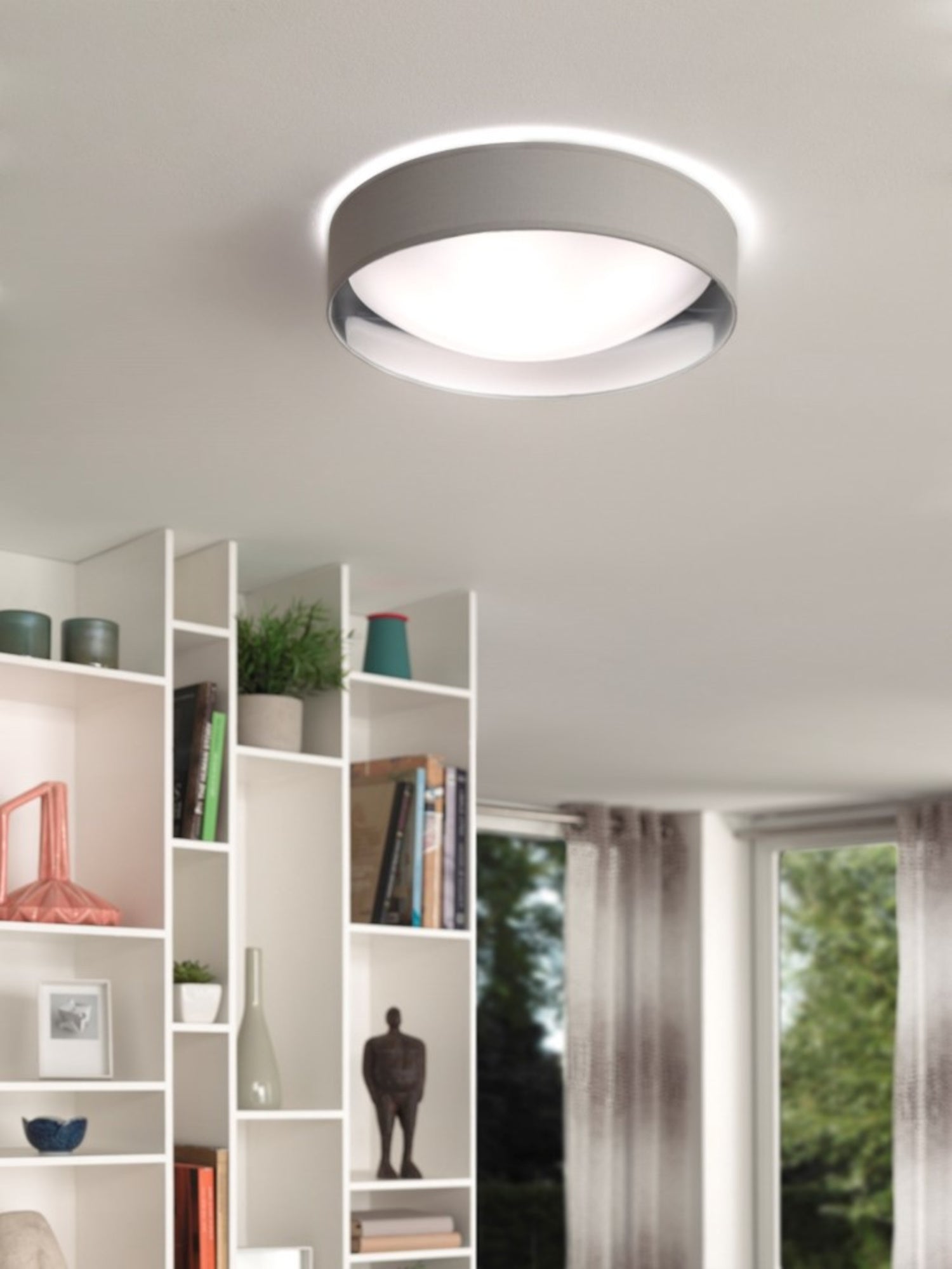 Suspension Plafonnier Ronde en Métal avec Diffuseur Synthétique et LED intégré